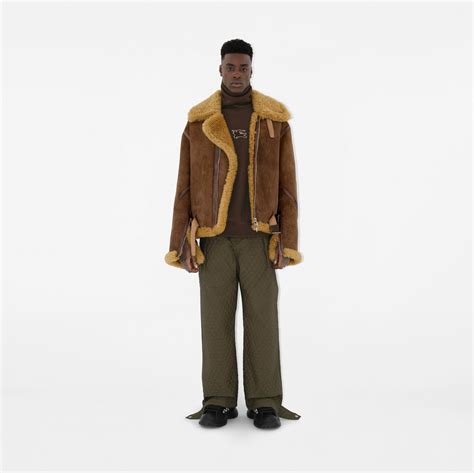 burberry aviator men|Shearling Aviator Jacket in Moss .